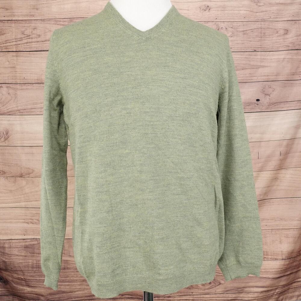 Calvin Klein Sweater Mens Large Merino Wool Pullover V-Neck Extra Fine‎ - Picture 3 of 8
